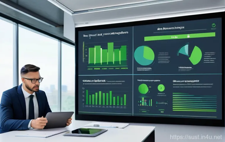 지속가능성 컨설팅 프레젠테이션 스킬 - **Prompt 1: Engaging Storytelling for Sustainability**
    A diverse group of business professionals...