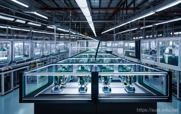 지속가능성 관련 연구 동향 - **Prompt:** A futuristic, eco-friendly city street scene during a bright day. Sleek, modern electric...